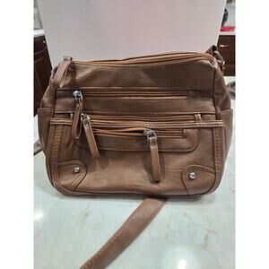 Women's ELDA Shoulder Bag Brown Soft Leather Fashion Accessories Style